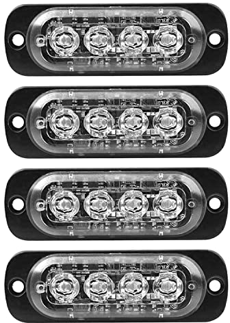 HULX Luz Lateral Trasera Delantera, 4PCS 4LED Luces de Posición del Coche Luces Indicadoras Laterales del Coche 12V 24V (Amarillo)