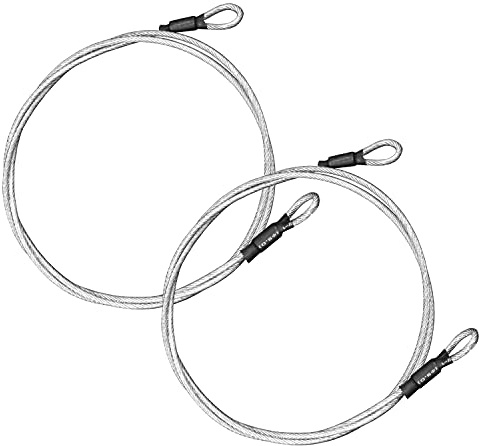 OMOTOOL Sicherheitskabelschloss (2er-Pack) 3 mm geflochtenes Edelstahl-Halteband Gepäckschloss Sicherheitskabeldraht