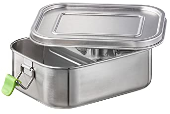 APS Portapranzo in acciaio inox resistente di alta qualità da 800 ml con divisore/contenitore per alimenti a prova di perdite, scatola bento per bambini, tempo libero e adulti, piccolo portapranzo