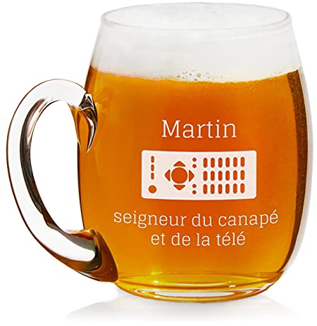 Maverton Chope à bière avec gravure - Verre personnalisé de 50 cl - Cadeau d’anniversaire pour homme - Cadeau pour amateurs de bière - Pour parents - Seigneur