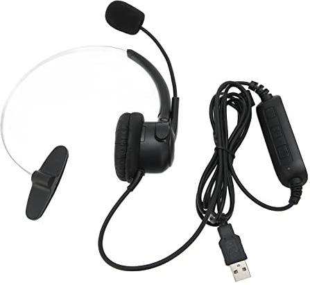 Shanrya Call Center Headset, Volume Control USB Headset Mute Control for Skype Phone