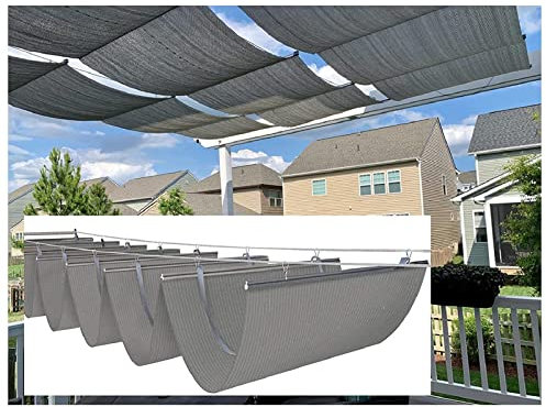 ZHANGQINGXIU tettoia a onde retrattili, vele ombreggianti per esterni per casa, protezione solare, copertura pergola permeabile per terrazza in legno, patio, giardino, poliestere, 35 misure (colore: