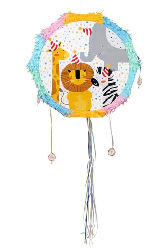 Boland 50218 - Piñata Safari, Animales, Fiesta Juego, Decoración, Regalo, Cumpleaños, Día del Niño, 44 x 44 x 9 cm