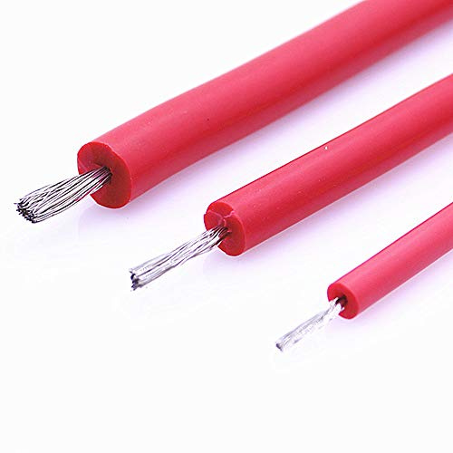 High Voltage Resistant Silicone Wire and Cable 25KV 30KV 40KV 0.5mm 0.75mm 1.0mm 1.5mm Flexible Wire (Size : 5m, Color : 40KV-0.75mm18AWG)