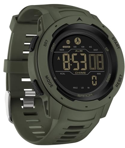 findtime Montre de Sport numérique Militaire pour Homme étanche 50M avec chronomètre Alarme Compte à rebours Double Temps