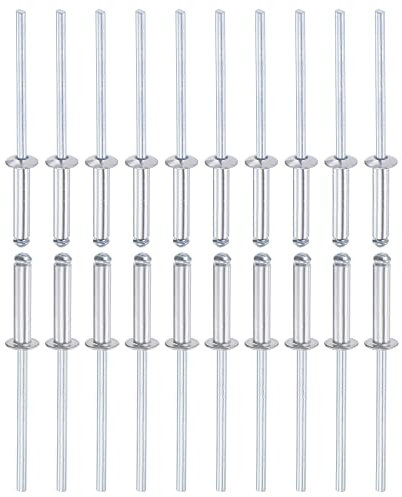 DTGN 3.2mm x 15mm (DXL) Blind Rivets - 120Pack - Good for Machinery Joining - Aluminum Dome Open End Rivet