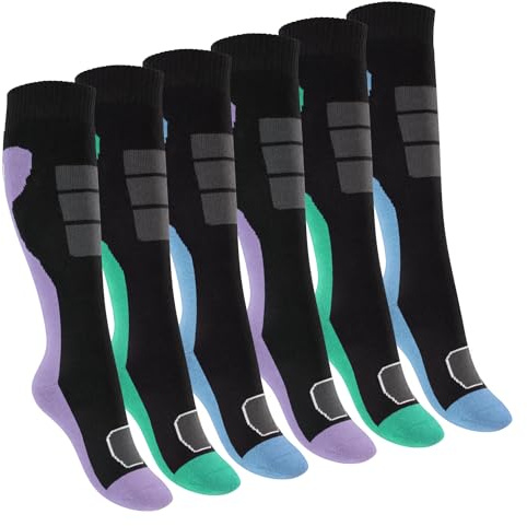 Footstar Kinder Thermosocken Outdoor Kniestrümpfe (6 Paar) Bunte Winter Strümpfe