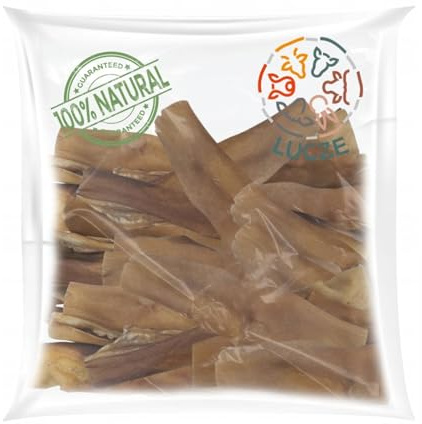 Lucze, Rinderkopfhaut für Hunde 1kg, 15cm, langlebiger Kausnack & Hundesnack zur Zahnpflege, ohne Zusatzstoffe, Premium Kauartikel für große & kleine Hunde