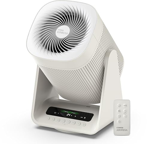 Coway Airmega Aim 2 en 1 True HEPA Purificador de aire y ventilador oscilante, gris malvavisco