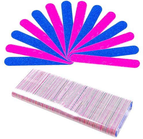 Lot de 100 mini limes à ongles jetables double face pour manucure et pédicure