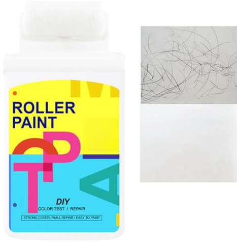 Wall Repair Brush Set - Rolling Paste Applicator, Small Brush, Patching Tool, Refinish Paint, White Touch Up - Roller Included