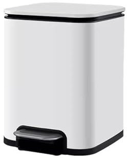 Pattumiera Da Cucina Pattumiera a pedale in acciaio inossidabile Domestico Soggiorno Cucina Ufficio Bagno Cilindro a pedale di grande capacità Cestino per Rifiuti(Nero)