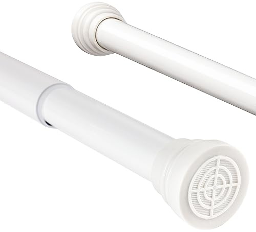 Extendable Shower Curtain Rods Spring Tension Poles Shower Rail 150-260cm | Adjustable No Drill Curtain Rails for Shower Curtain, Windows, Door Curtain, Bathroom and Wardrobe,White