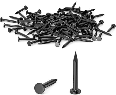 ORTAVA 100 Stück Stahlnägel, Nägel für betonwände, Nails Verzinkt, Nagel Holzarbeiten Ziegelstein, Universelle Einsatzmöglichkeit im Innen- und Außenbereich Schwarz (20mm)