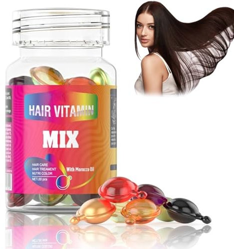 Capsules for Hair Care,30PCS Hair Vitamin Serum Capsule, Hair Care Essence Rich in Vitamin E Capsules, Moroccanoil Hair Oil for Hair Repair and Care, Improves Dryness and Frizz (Mixed Color)
