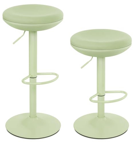 IWMH Ergonomischer Stehhocker, Bürohocker höhenverstellbar, 360° drehbarer Arbeitshocker ohne Rückenlehne, hocker für Büro, Schlafzimmer, Küche, Wohnzimmer (Grüner*2)