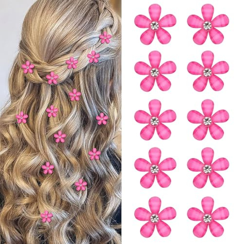 Mezrkuwr - 10 Stück Strass-Blumen-Haarnadeln, dekorative Haarspangen für Hochzeit und Haarschmuck