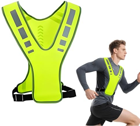 Reflektorweste,Warnweste Fahrrad,Flexibel Einstellbar Sicherheitsweste Fahrrad,Reflektierende Weste Atmungsaktiv Laufweste Reflektoren Kleidung für Joggen Wandern Radfahren,Laufweste Reflektierend