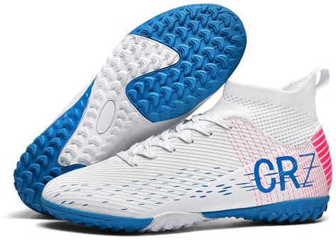 Fußballschuhe für Herren und Damen, Hallenfußballschuhe, Jugend AG TF Training, Fußballschuhe, Unisex, 111 Tf White, 10 Women/8.5 Men