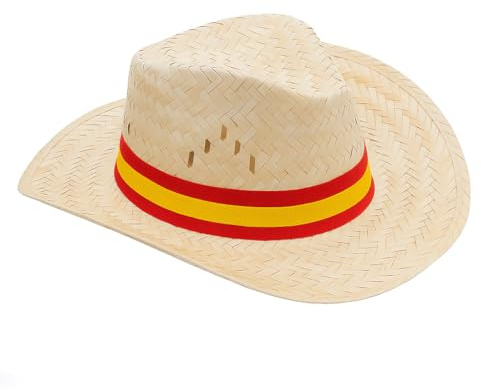 SILABA TONICA Pack 10 Sombreros de Banderas – Elige la Bandera de la Cinta y el Modelo - Gorros de Paja para Eventos o Fiestas - Unisex -