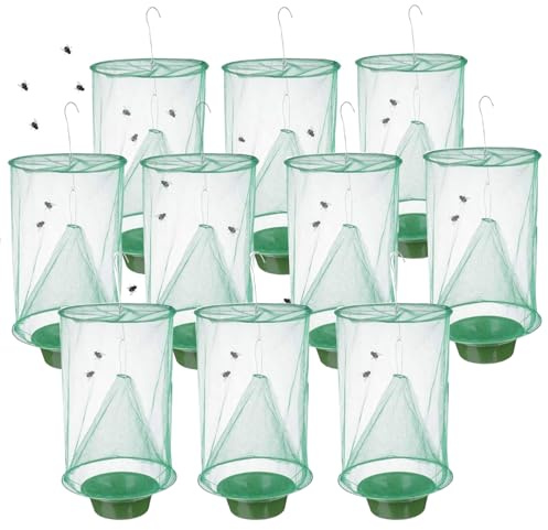 Fliegenfalle Draußen,Ranch Fliegenfallen Outdoor Hängend, Wiederverwendbarer Fliegenfänger Killer, Folding Fly Trap Für Außenparks, Restaurants Und Bauernhöfe (10)