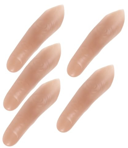 Toddmomy 5 Stück Teiliges Set Realistische Fake Finger Props mit Extra Langer Verlängerung Detailgetreue Theater Requisiten für Cosplay Rollenspiele und Spezielle Trick Performances