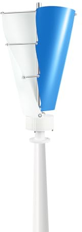 500W Windturbinen Generator, 12V 2-Klinge Vertikale Windgenerator Wendel Windkraftanlage, IP67 Elektromagnetismus Windkraftanlage Komplettset mit Controller für Boote Pavillons Kabinen