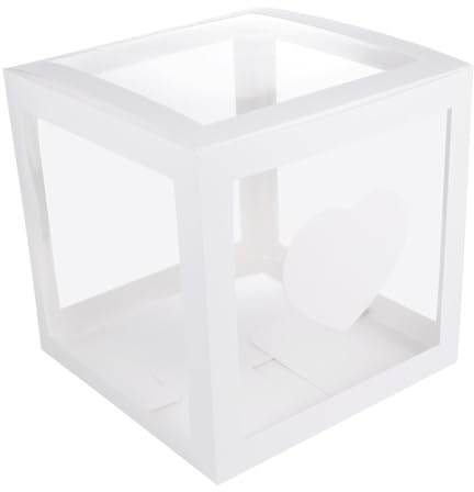 SHINEOFI Transparente Ballonbox mit Herzmotiv Dekorative Feierbox für Geburtstags und Hochzeitsdeko Vielseitige Geschenkbox für Babyparty und Feierlichkeiten