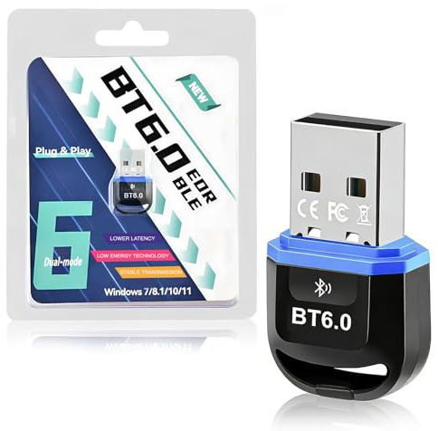 Adattatore Bluetooth USB 6.0, Chip Intelligente, Plug Play Dongle Bluetooth