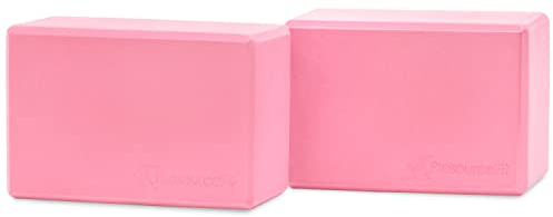 ProsourceFit Foam Yoga Blocks, High Density EVA Yoga Bricks 4”x 6” x 9” (Set of 2)