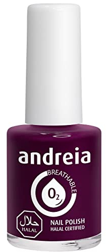 Andreia Halal Breathable Nail Polish Varnish - Water Permeable - Colour B7 Purple - Shades of Blue | 10 ml