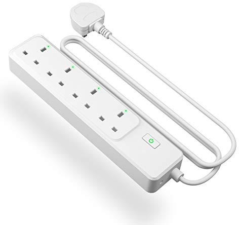 Meross Smart Power Strip, Smart Extension Lead Alexa Compatible, 4 AC Outlets, 6ft Long Cord, Compatible with Google Home, SmartThings, Timer, and Voice/Remote Control, 2.4GHz WiFi Only