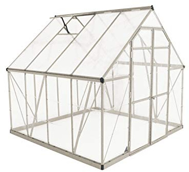 Canopia by Palram Gewächshaus gross Balance 8x8 Treibhaus 247x244 cm Aluminium Silber Tomatenhaus Polycarbonatplatten UV-beständig