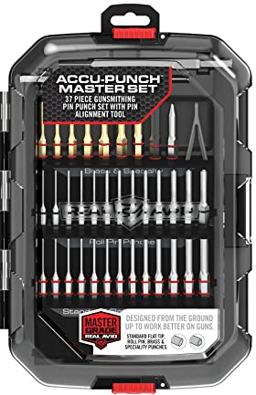 Real Avid Juego de punzones, kit de herramientas de armería con juego de punzones de rodillo, juego de punzones de metal de punta plana, juego de punzones de latón y herramientas de armería