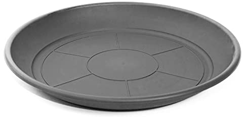 Acan Plato de plástico Gris para macetas de 20-25 cm Mediterránea, Bandeja, platillo Redondo para Tiesto de Interior, Exterior, jardín, terraza o balcón