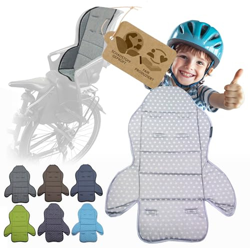 Ersatzbezug kompatibel mit Römer Kinderfahrradsitz – Weiches Ersatzpolster für Fahrradsitz Kinder – Sitzbezug, waschbar bei 30°C – Komfort Polster für Kinder Fahrradsitz (Modell 3) (hellgrau Sterne)