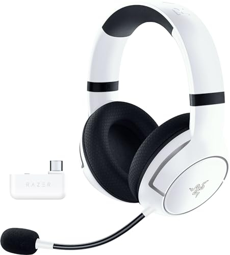 Razer Kaira HyperSpeed - Wireless Multi-Platform Gaming Headset for Xbox (HyperSpeed Wireless, TriForce 50mm Drivers, HyperClear Cardioid Mic, FlowKnit Memory Foam Cushions) White