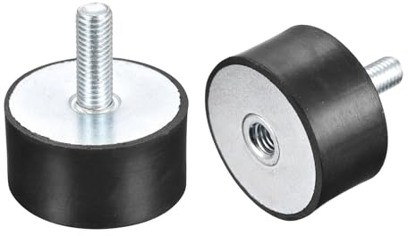 sourcing map 2Stk. Gummilager M10 Außen-/Innengewinde Schwingungsisolator Stoßdämpfer D50mmxH25mm
