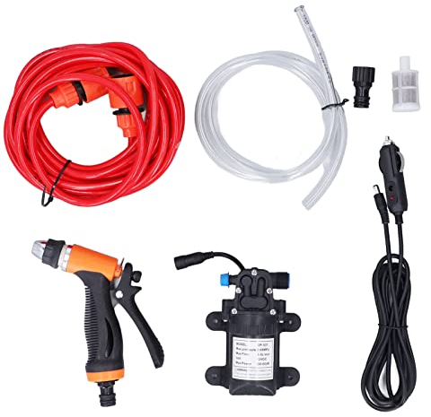 Kit Pompa Idropulitrice Elettrica 160PSI, Dispositivo di Lavaggio Pompa Acqua Portatile Ad Alta Pressione 12V per Casa, Giardino, Veicoli Strumenti di pulizia