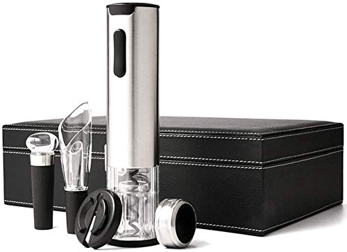 Tire Bouchons de Vin,Décapsuleur Multifonction Ouvre-bouteilles Ouvre-bouteilles Tire-bouchon Tire-bouchon Électrique Ouvre-bouteille En Cuir Ensemble De Boîtes En Cuir Rechargeable Électrique Ouvre-b