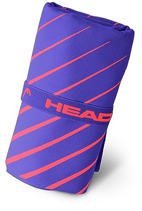 HEAD Active Stripes - Mikrofaser Handtuch mit Gummizug, Mikrofaser Handtuch Set Flauschiges und Leichtes, Schnell Trocknendes Fitness Handtuch, Saugfähiges Badetuch, Platzsparende Reisehandtücher