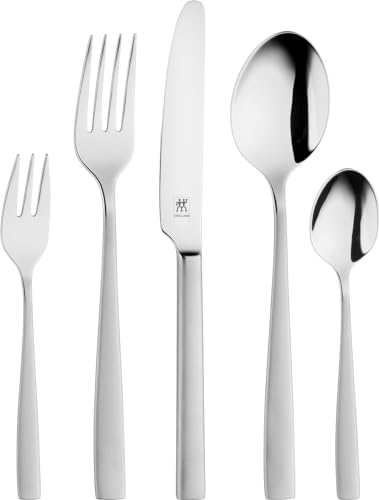 ZWILLING Roseland Besteck Set, 30-teilig, Für 6 Personen, spülmaschinengeeignet, 18/10 Edelstahl/Hochwertiger Klingenstahl, Mattiert, Silber