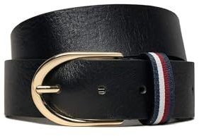Tommy Hilfiger Damen Gürtel Casual 3,5 cm aus Leder, Schwarz (Black), 90 cm