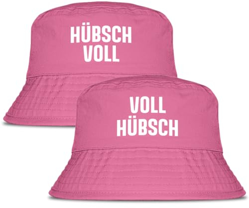 Prozente Momente Voll hübsch, Hübsch voll - Fischerhut Set (2 Stück) | Anglerhut | Sonnenhut | Sommer | Malle | lustige Sprüche | OneSize | Malle | Urlaub | Pink