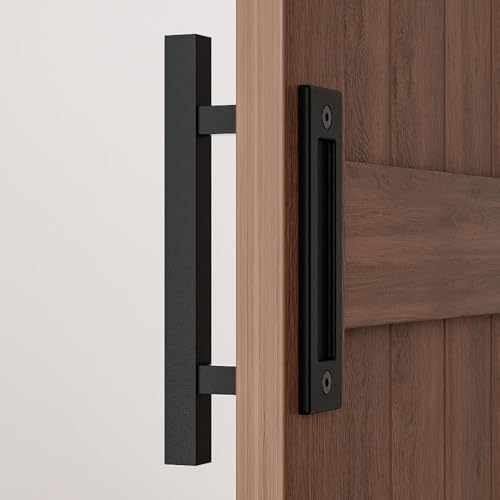 WOLFBIRD 30CM manija puerta corrediza negro Tirador de puerta corredera del granero Rectángulos Estilo