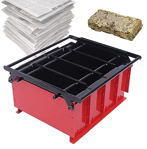 CHANGLKJ Máquina para Hacer Briquetas De Troncos, Prensa Manual De Papel, Ahorro De Espacio Y Dinero, Duradera Y Resistente, Conservación De Recursos, para El Hogar, Oficina, Escuela, Fábrica