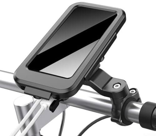 RemixAst Handyhalterung, Touchscreen mit kabellosem Laden Fahrrad Handyhalterung Wasserdicht Motorrad Halterung, Geeignet für Handys unter 7 Zoll
