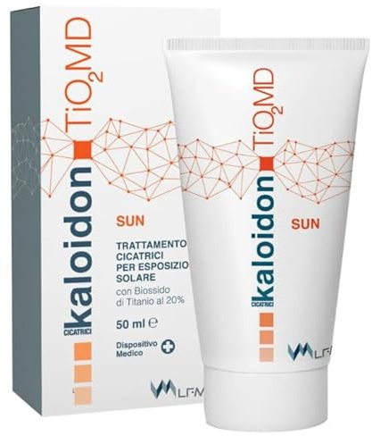 Kaloidon TiO₂ MD Crema per Cicatrici con Protezione Solare, Trattamento Cicatriziale con Biossido di Titanio 20%, 50 ml