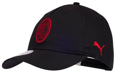A.C. Milan - Ess keps med visir, klassisk sommarhatt med officiell logotyp, barn, justerbar, svart