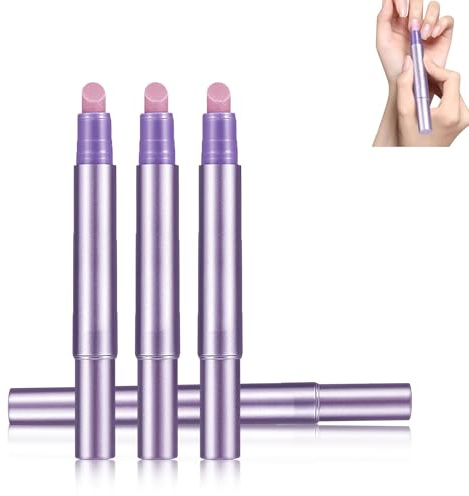 4 Stück 3-in-1 Nagelhautölstift, Nagelhautentferner Stift, Nagelhautschieber-Ölstift für Nägel mit Keramikspitze, Keramikspitze Nagelölstift, Pflege zur Reparatur Trockener und Beschädigter Nägel